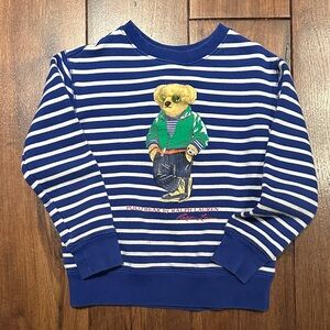 Ralph Lauren Kids Striped Hoodie with Bear Design